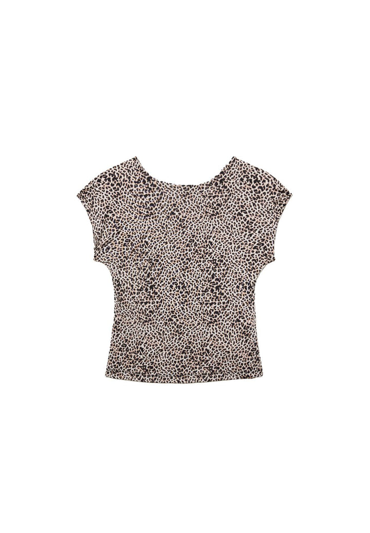 Moudda STRADIVARIUS - T-Shirt Mini Manches Dos Nu Imprimé - Tunisie 1