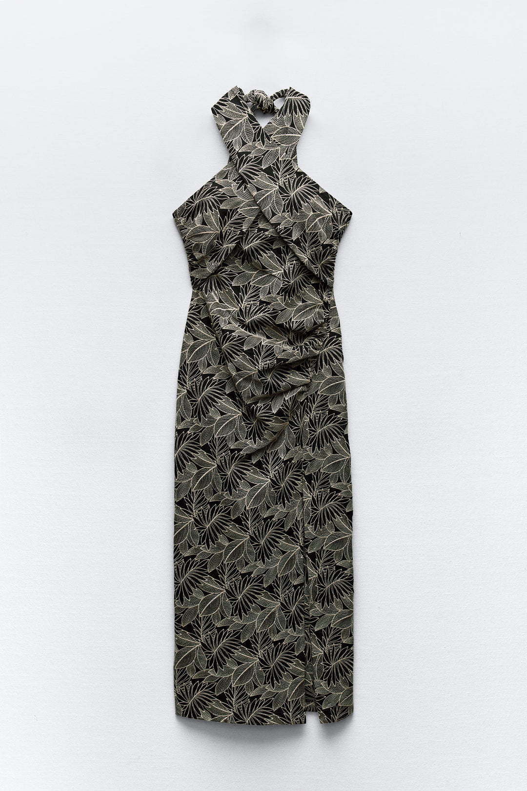 Robe midi broderie bicolore dos nu