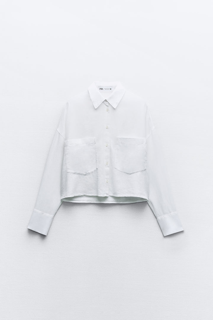 Chemise lin et viscose avec poches