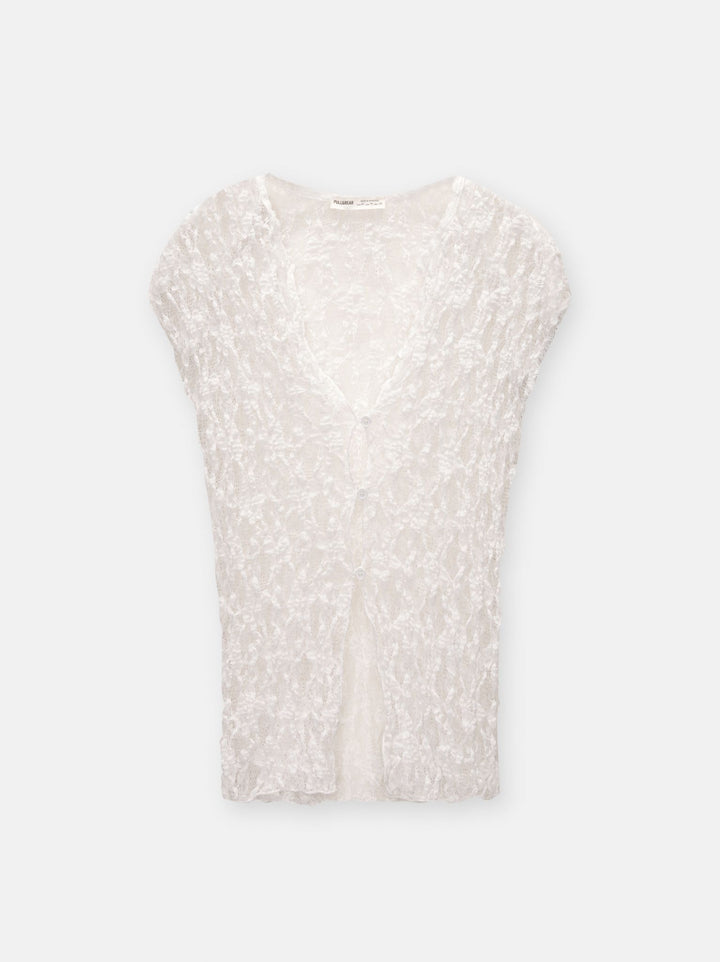 Moudda PULL & BEAR - Body Blouse Dentelle Boutons Manches Courtes - Tunisie 3