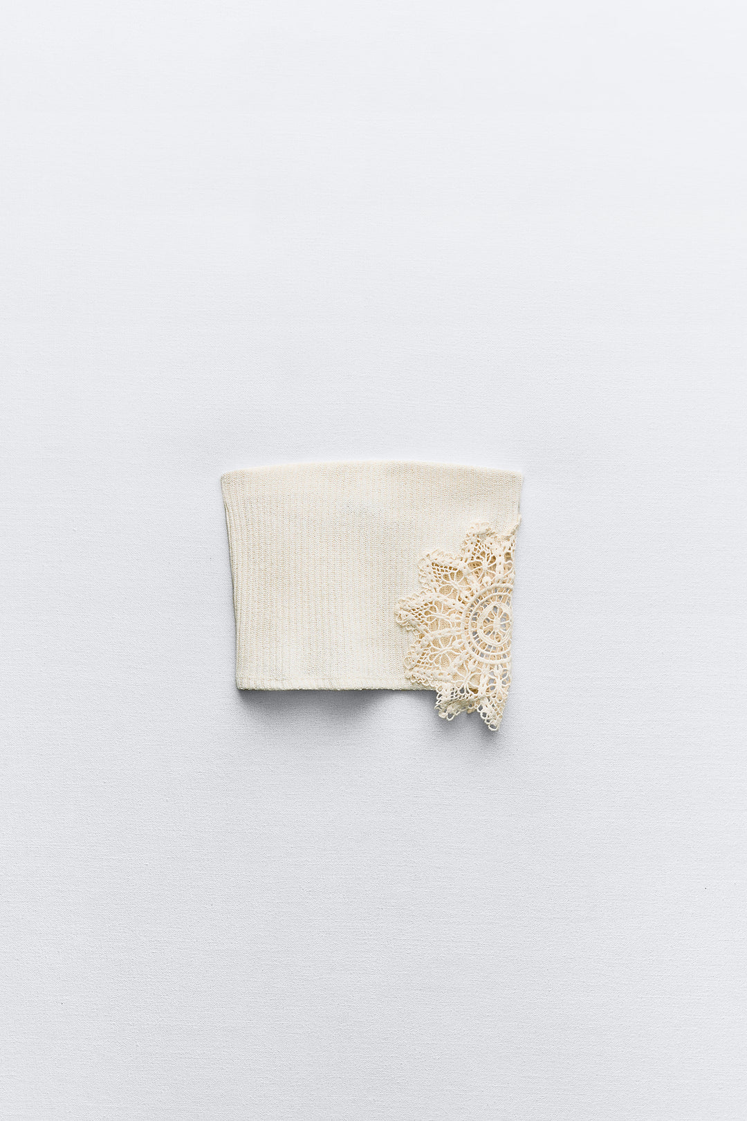 Top col bateau appliqué crochet (Ensemble)