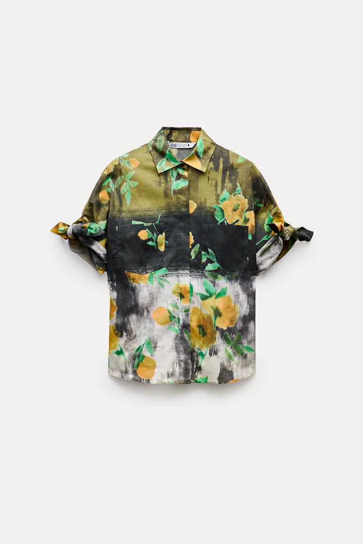 Ensemble 380 - Chemise voile imprimée fleurs
