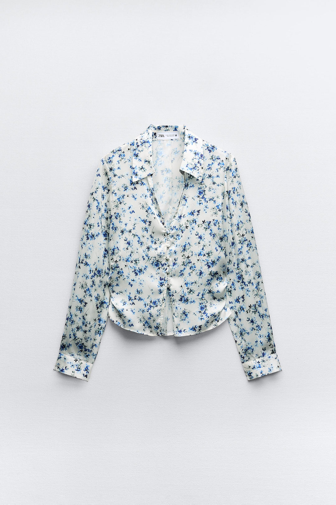 Chemise Cintrée Satinée Imprimé Floral