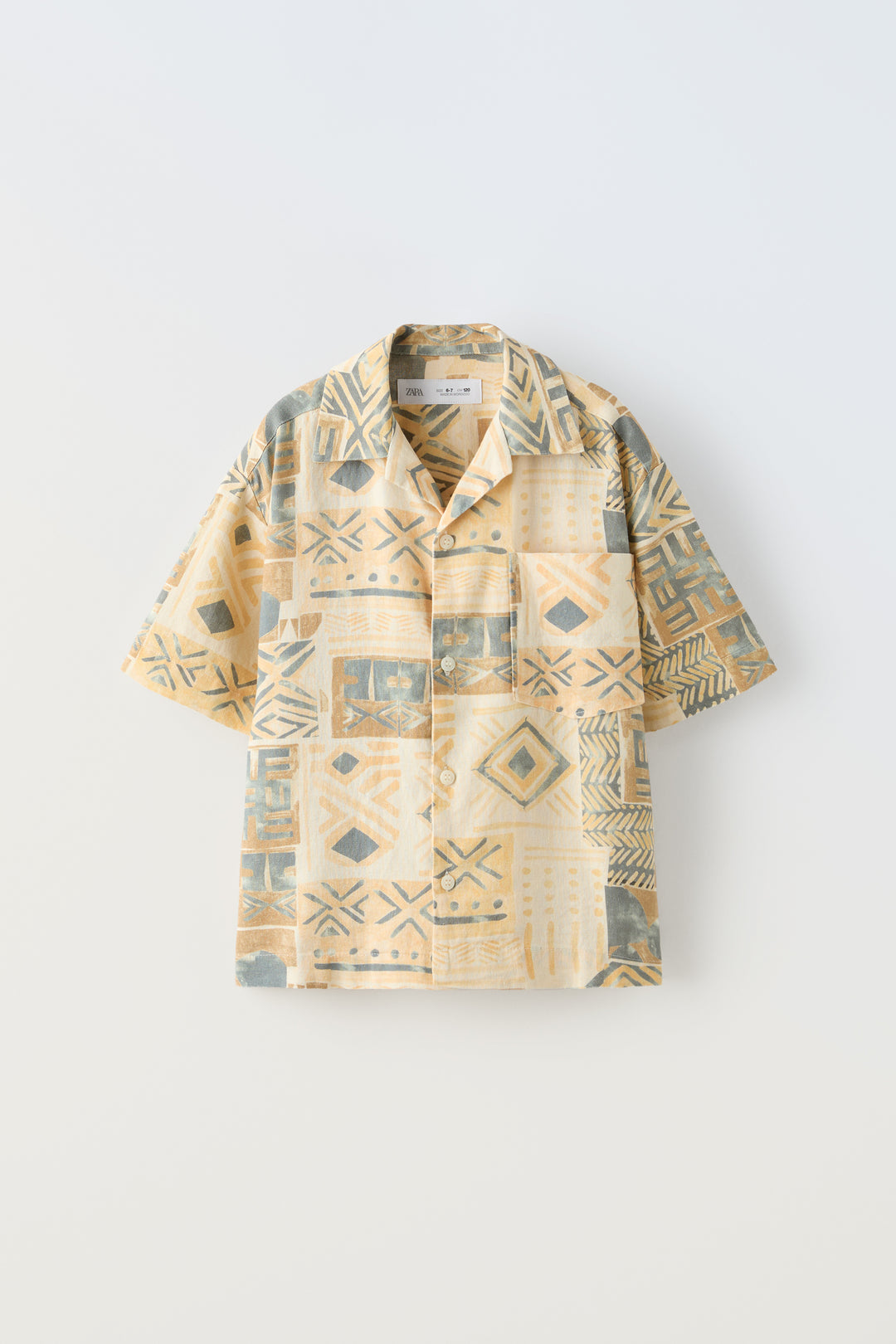 Chemise manches courtes imprimé ethnique