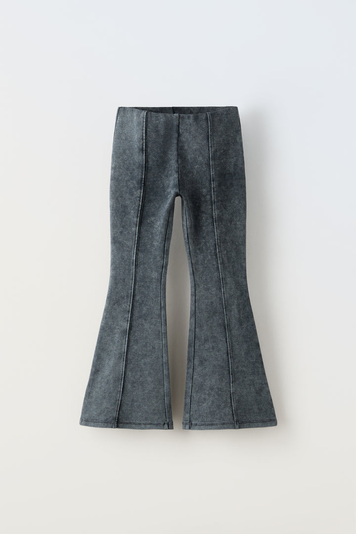 Pantalon évasé fille délavé