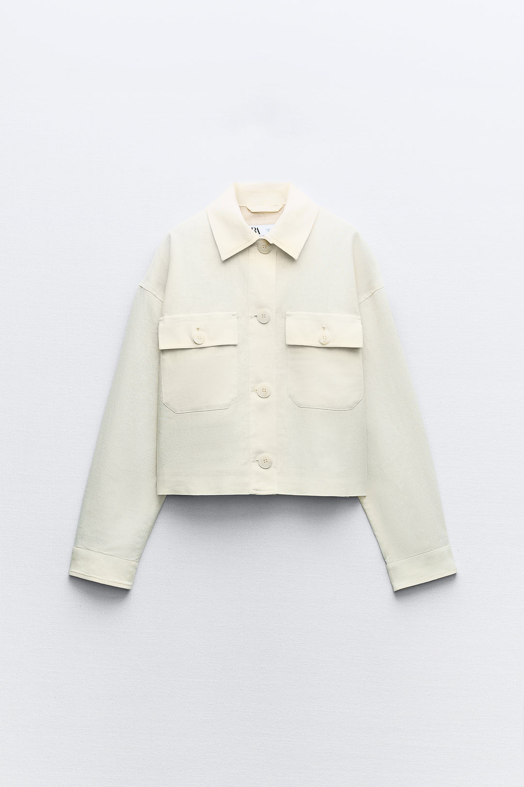 Veste Courte en Lin Boutons Détail Doublure
