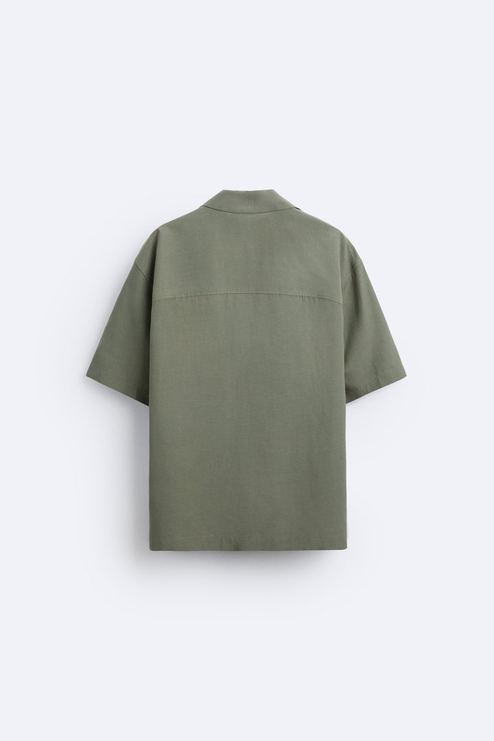 Chemise en tencel et lin manches courtes
