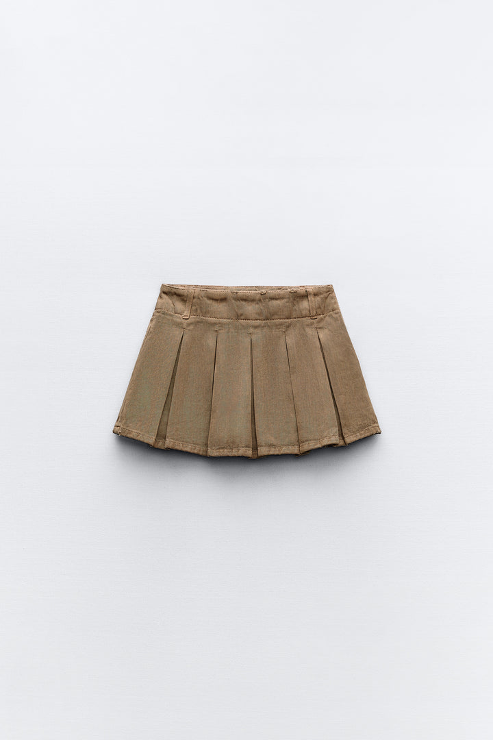 Jupe taille basse plissée