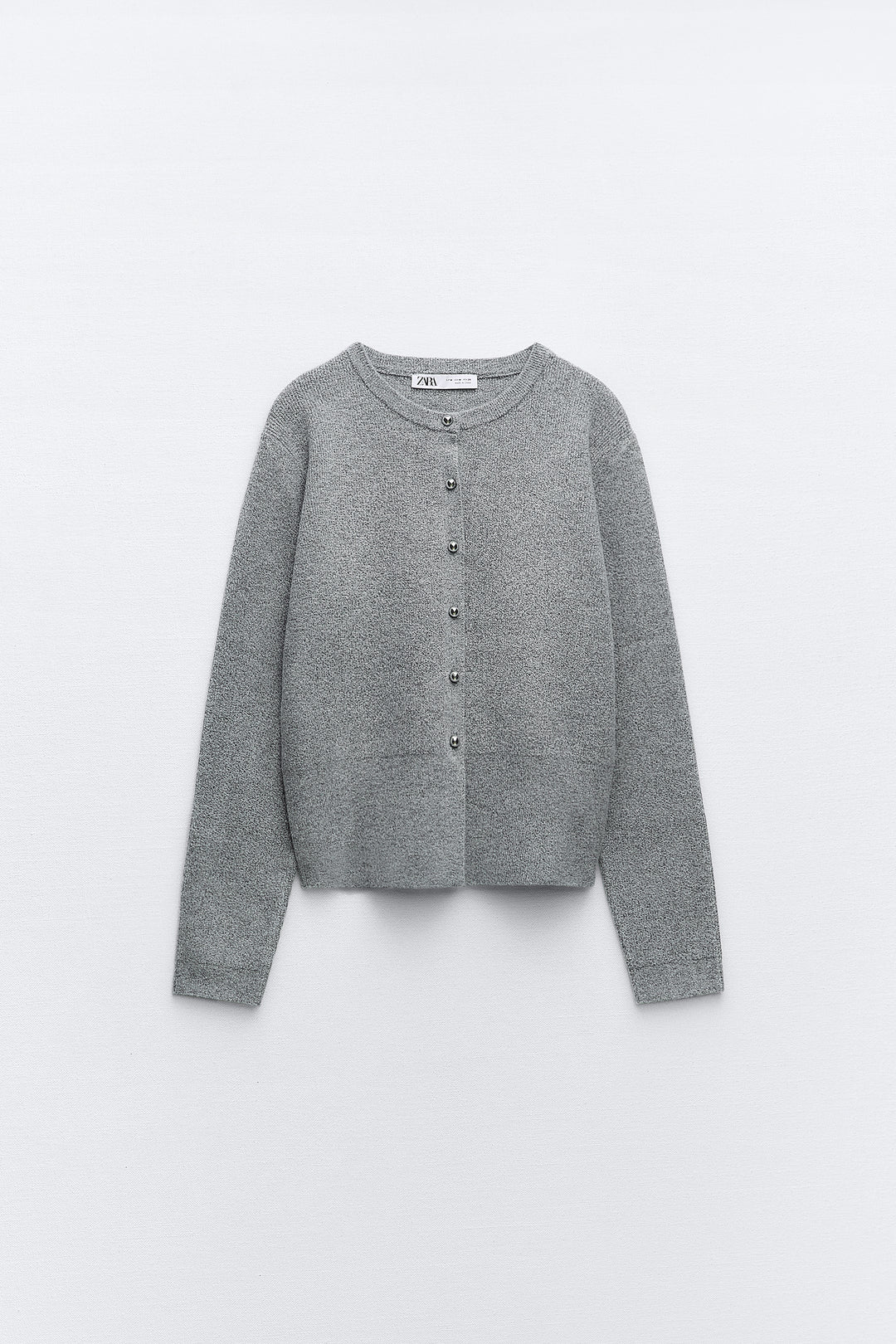 Veste Basique Col Rond Bouton Fantaisie
