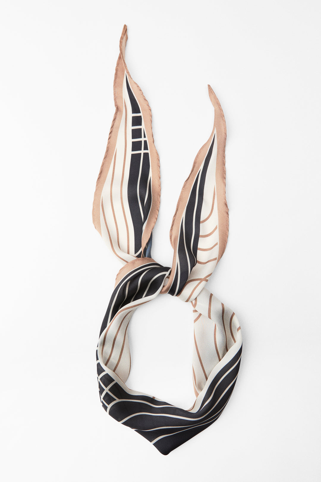 Bandana satin imprimé rayures 26x127