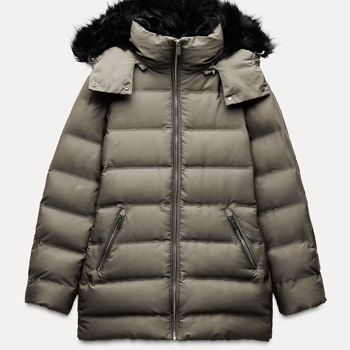 Moudda ZARA - Anorak Mi-long Duvet Capuche Fourrure - Tunisie 2