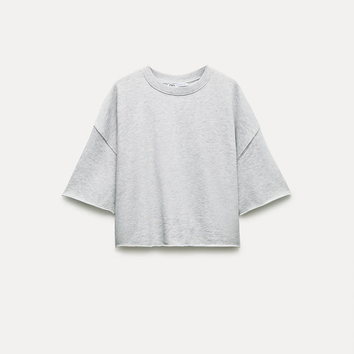 Moudda ZARA - Gris Vigo – sweat terry manches courtes col rond - Tunisie 2