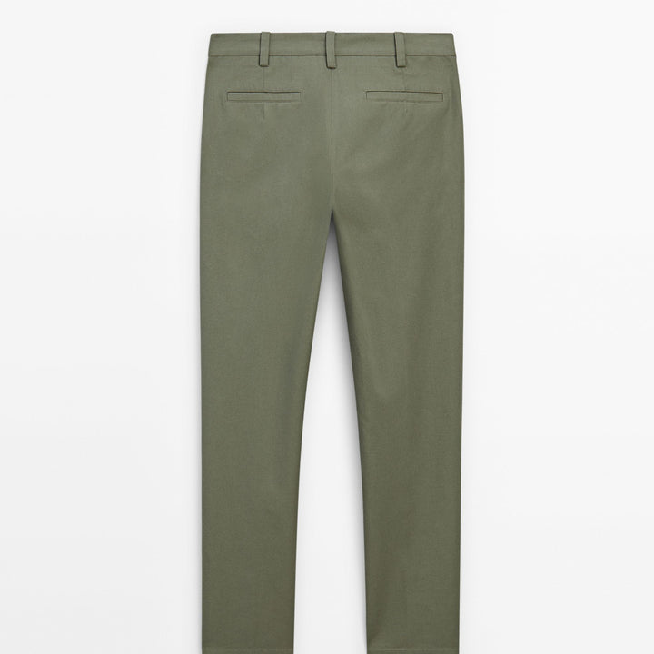 Moudda Massimo Dutti - Pantalon coton/lin détail poche coupe slim - Tunisie 5