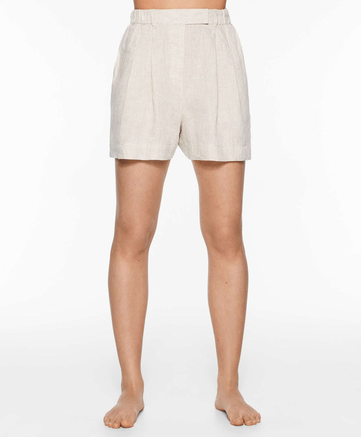 Moudda Oysho - Short 100% Lin Coupe Tailleur Taille Haute - Tunisie 5