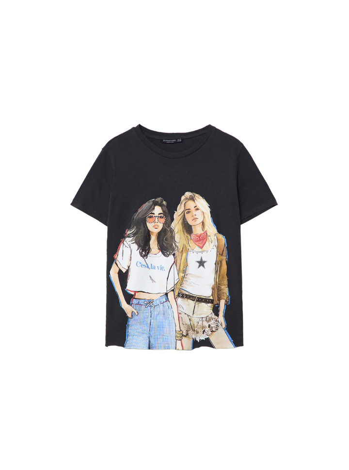 Moudda STRADIVARIUS - T-Shirt Fille Illustrée et Calor - Tunisie 4