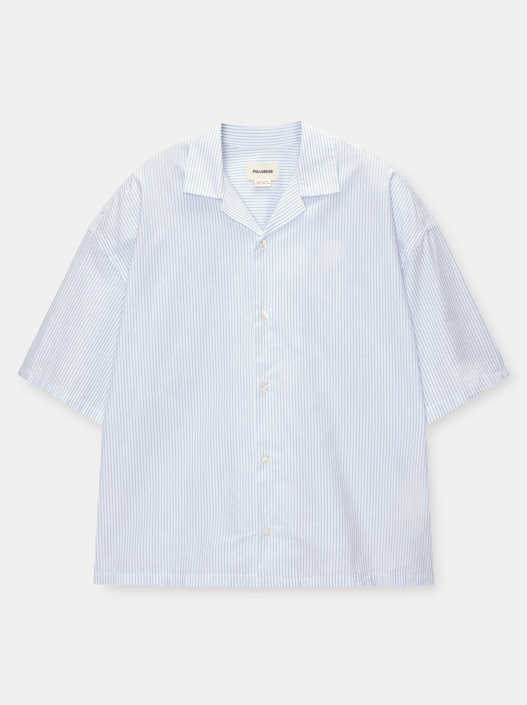 Moudda PULL & BEAR - Chemise Demi-Manches Crop Popeline Rayures - Tunisie 3