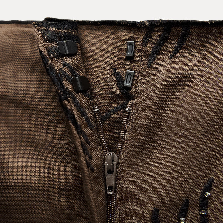 Moudda ZARA - Combinaison 503 pantalon jambe large fantaisie brodé - Tunisie 3