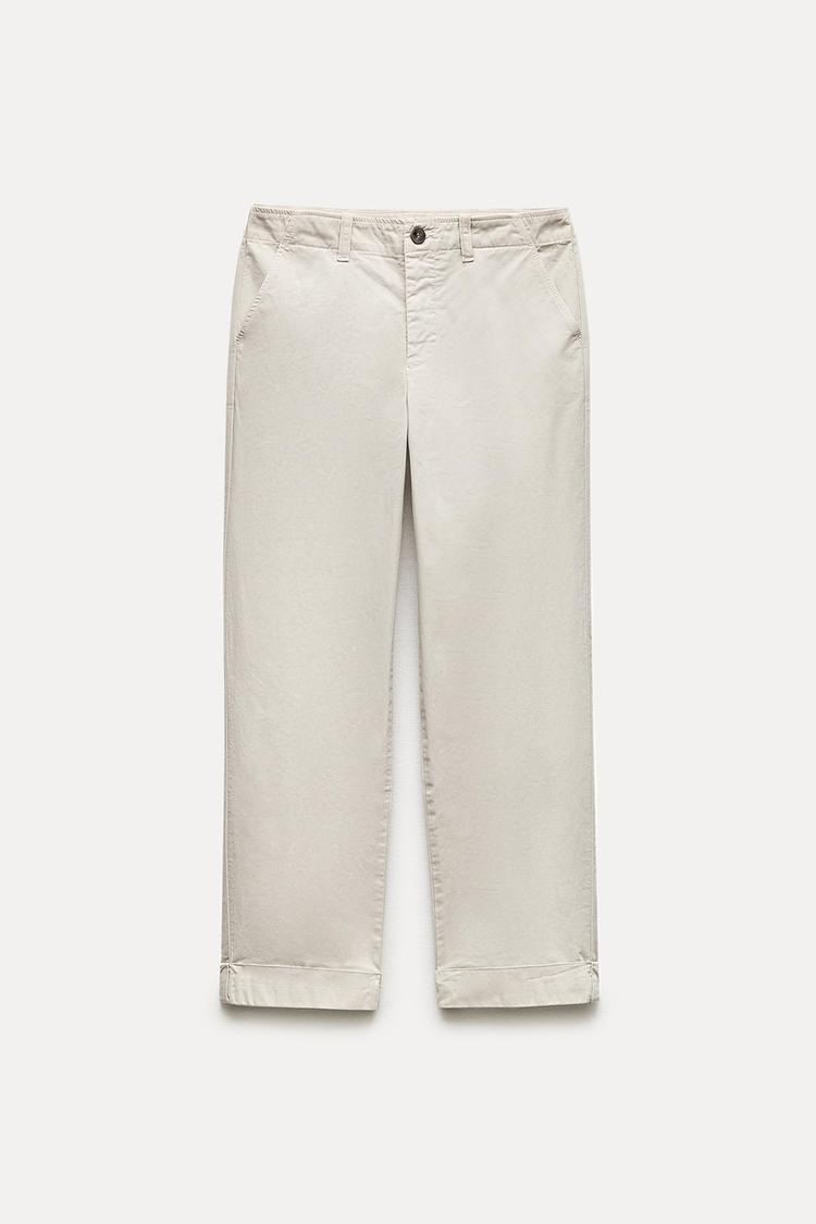 Pantalon chino taille basse en ice grey