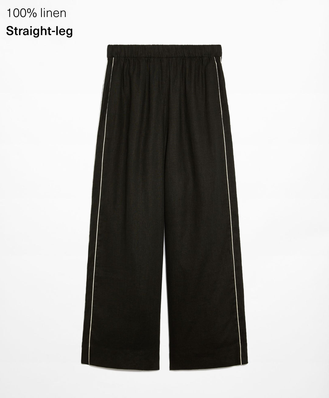 Moudda Oysho - Pantalon 100% Lin avec Passepoil Taille Moyenne - Tunisie 2
