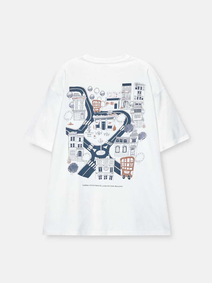 Moudda PULL & BEAR - T-Shirt Demi-Manches Handlines MC04 Blanc - Tunisie 2