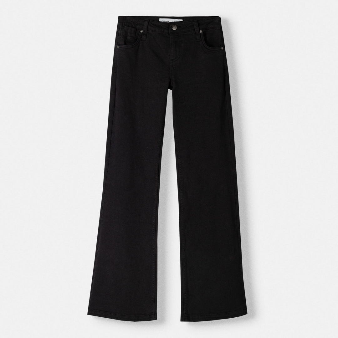 Moudda BERSHKA - Pantalon évasé en sergé élastique, poche arrière - Tunisie 1
