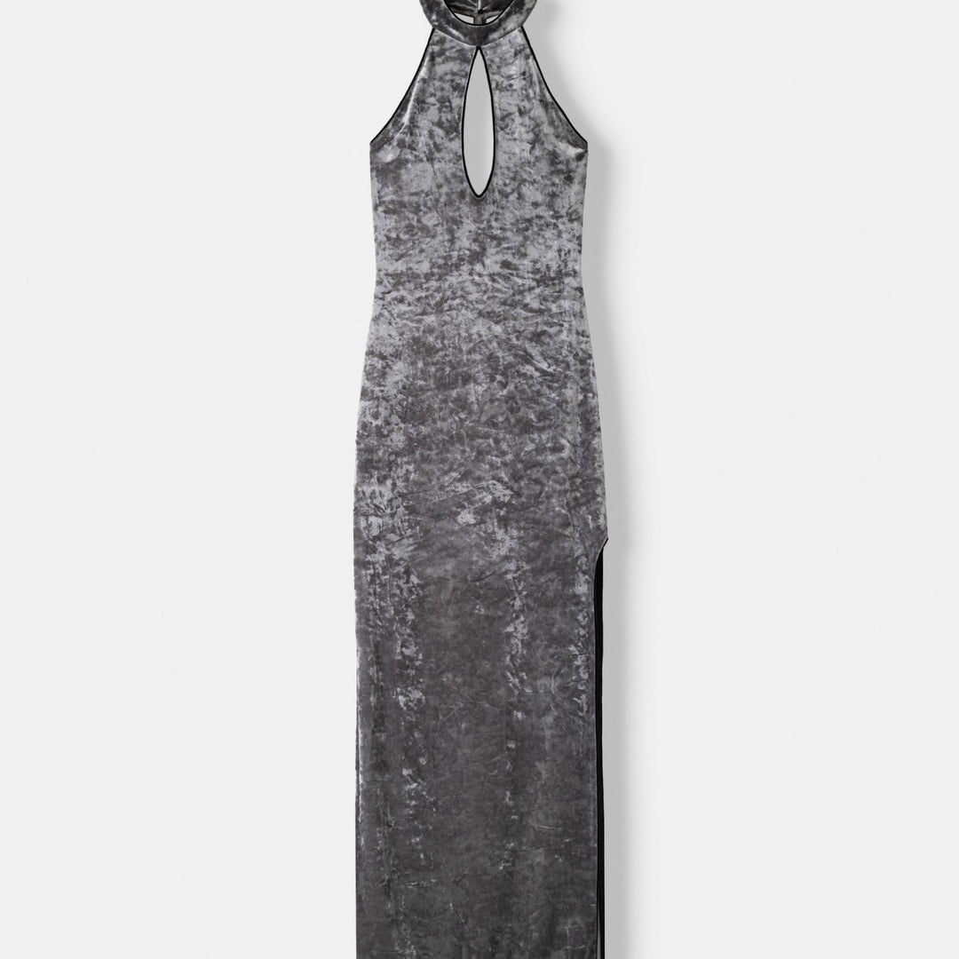 Moudda BERSHKA - Robe Midi en Velours Décolleté Goutte - Tunisie 1