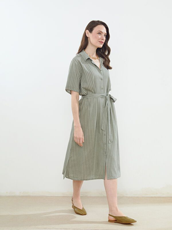 Moudda LC Waikiki - Robe manches courtes en tissu tissé pour Femme - Tunisie 3