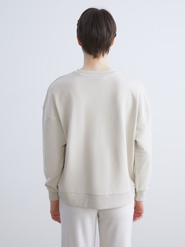Moudda LC Waikiki - Sweatshirt jersey imprimé Femme Beige - Tunisie 4