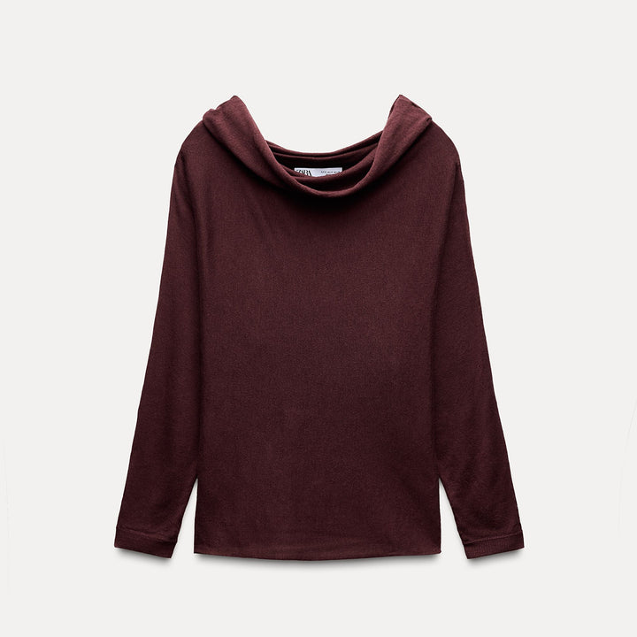 Moudda ZARA - Pull col échancré ultra-fin 70% laine 30% soie - Tunisie 1