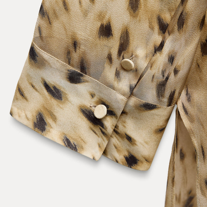 Moudda ZARA - Chemise crêpe viscose imprimée détail bouton manche - Tunisie 4