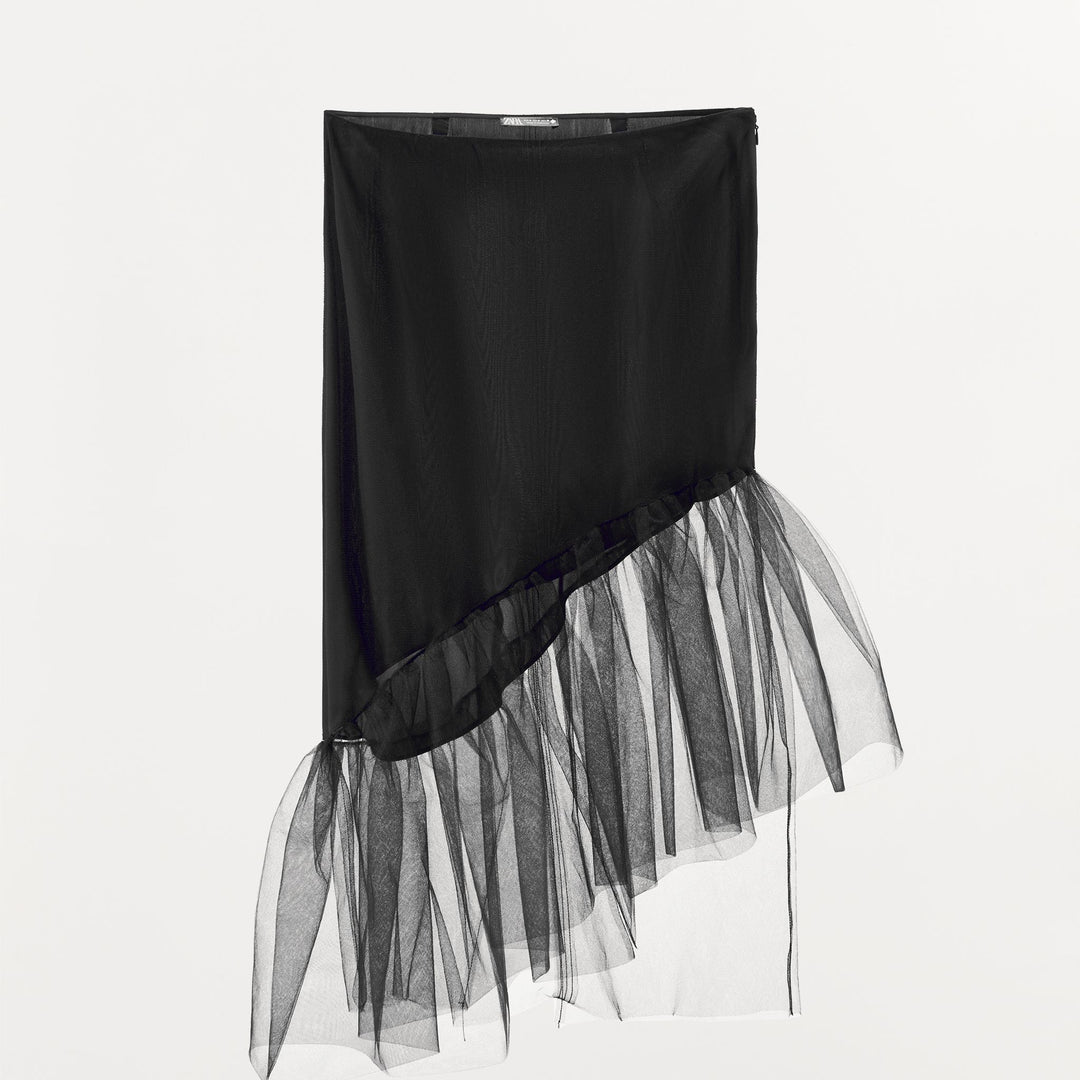 Moudda ZARA - Jupe en Tulle Asymétrique Doublée - Tunisie 1