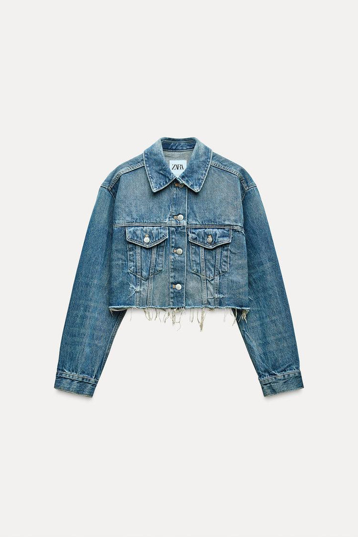 Veste trucker, finitions brut de coupe