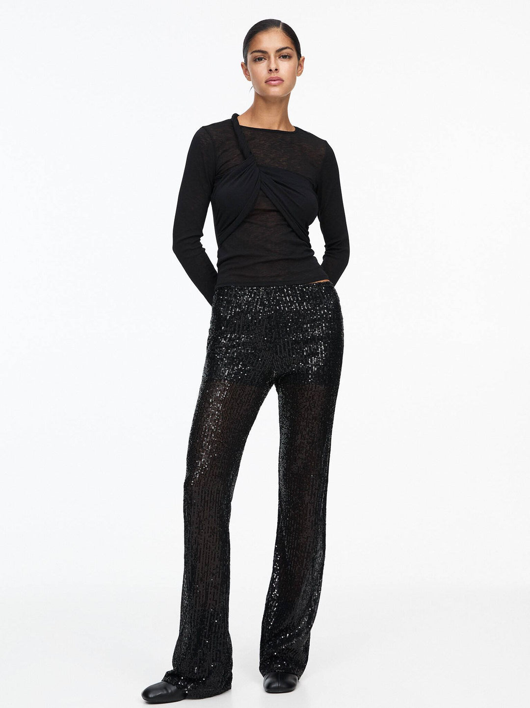 Moudda PULL & BEAR - Pantalon Fête Jambe Large Paillettes - Tunisie 5