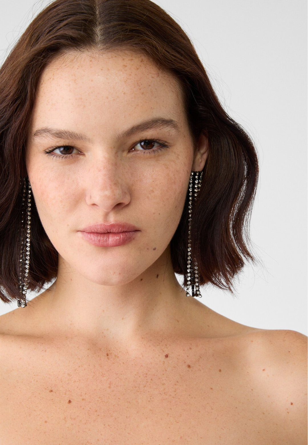Moudda STRADIVARIUS - Boucles d'Oreilles Longues Strass - Tunisie 3