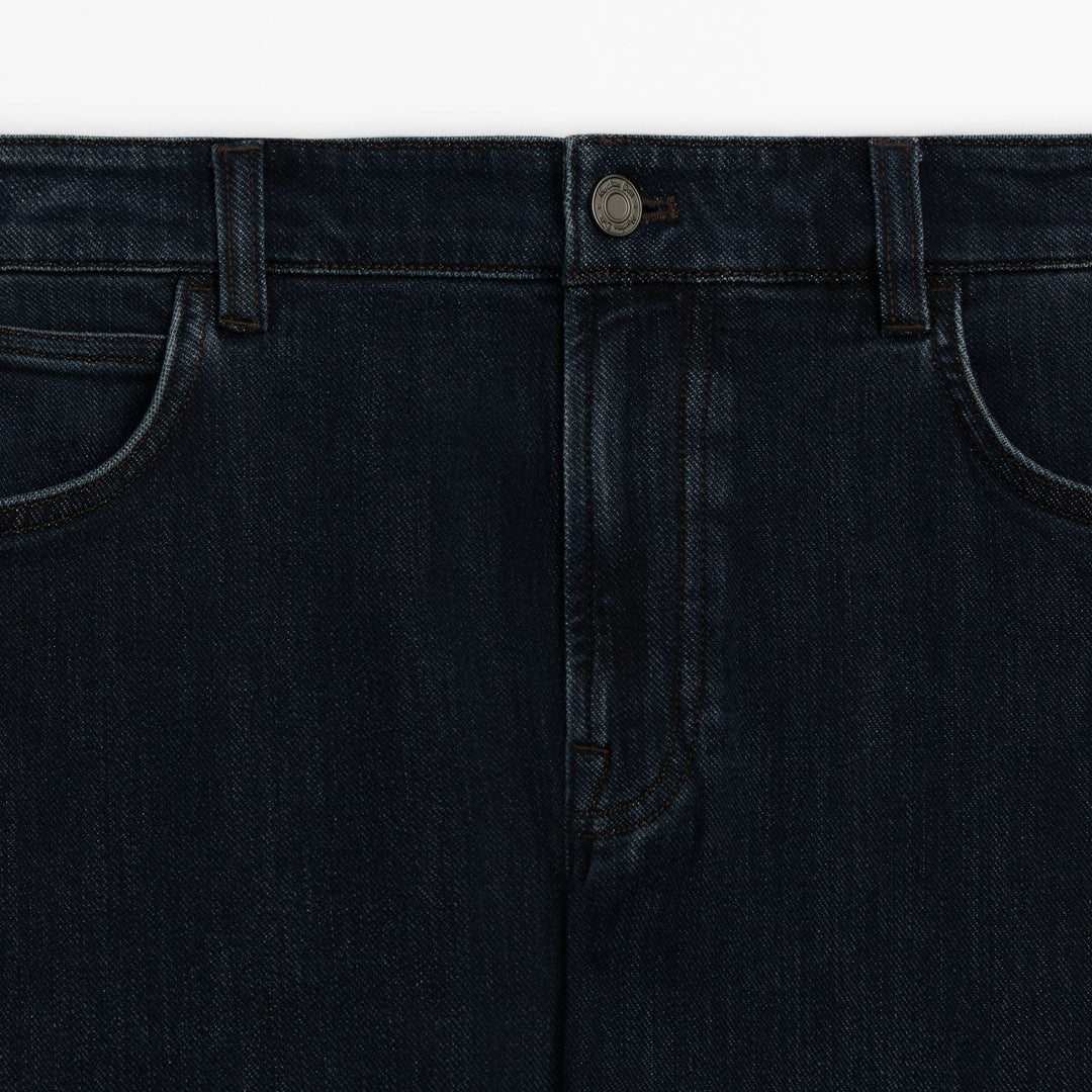 Moudda Massimo Dutti - Pantalon jean brossé bleu noir coupe slim - Tunisie 4