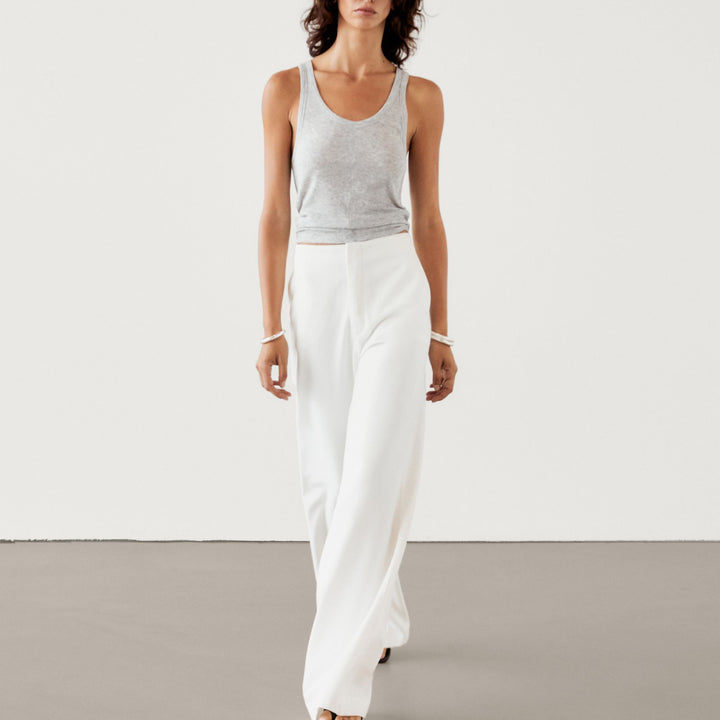 Moudda Massimo Dutti - Jean taille haute évasé blanc cassé - Tunisie 8