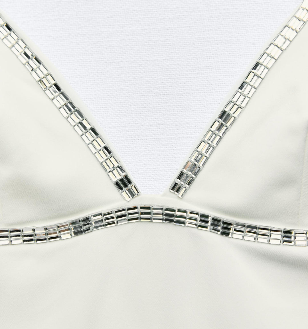 Moudda ZARA - Robe mi-longue élastique, bretelles, triangles brillants - Tunisie 3