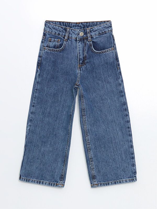 Moudda LC Waikiki - Pantalon tissé en denim Fille Lavage à l'acide bleu - Tunisie 1