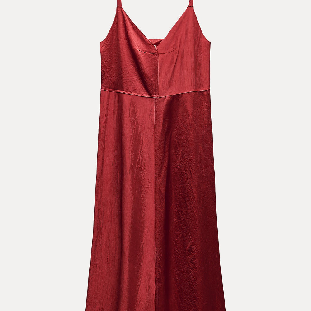 Moudda ZARA - Rouge – robe de soie fines bretelles satinée - Tunisie 2