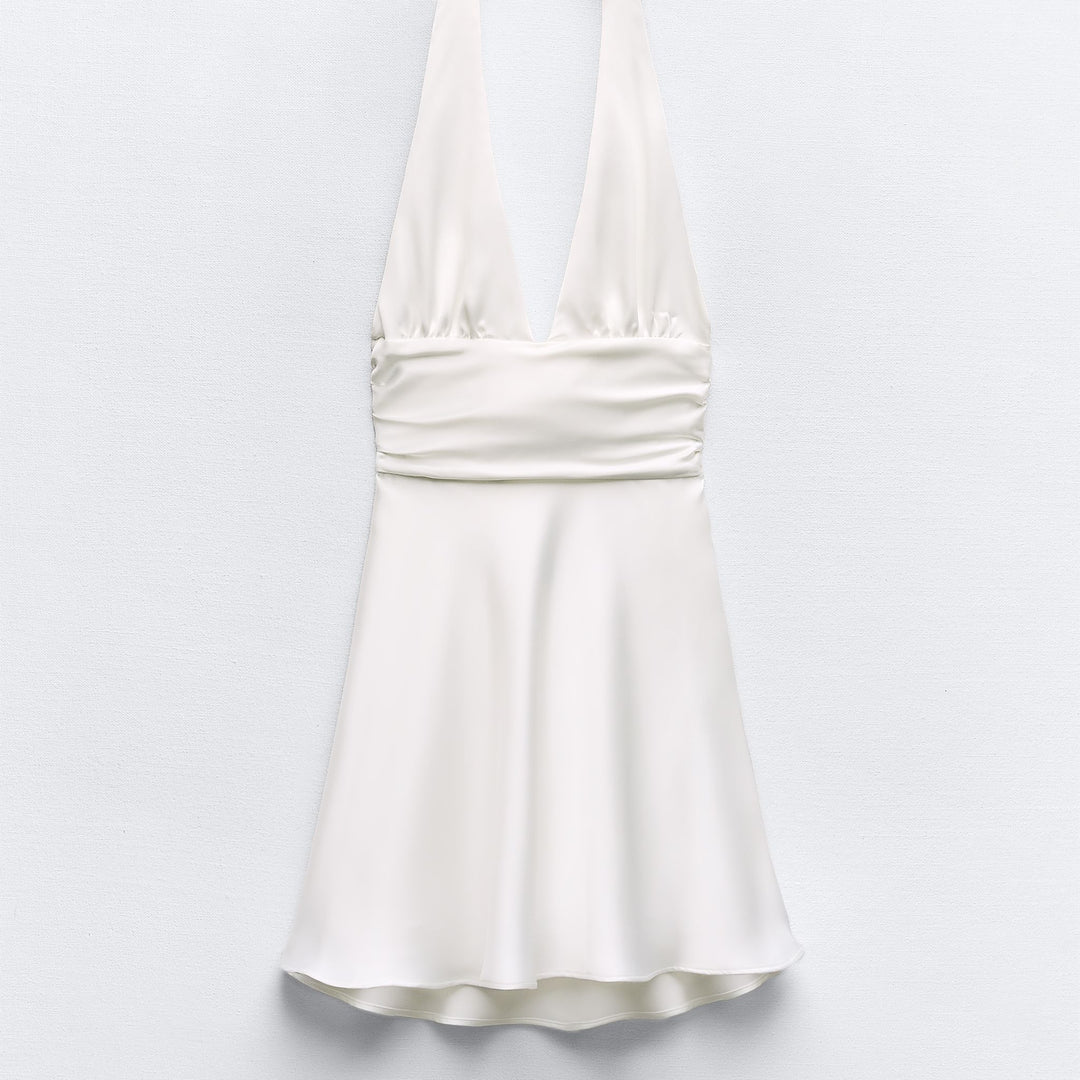 Moudda ZARA - Robe courte satin bustier, nœud dos - Tunisie 1