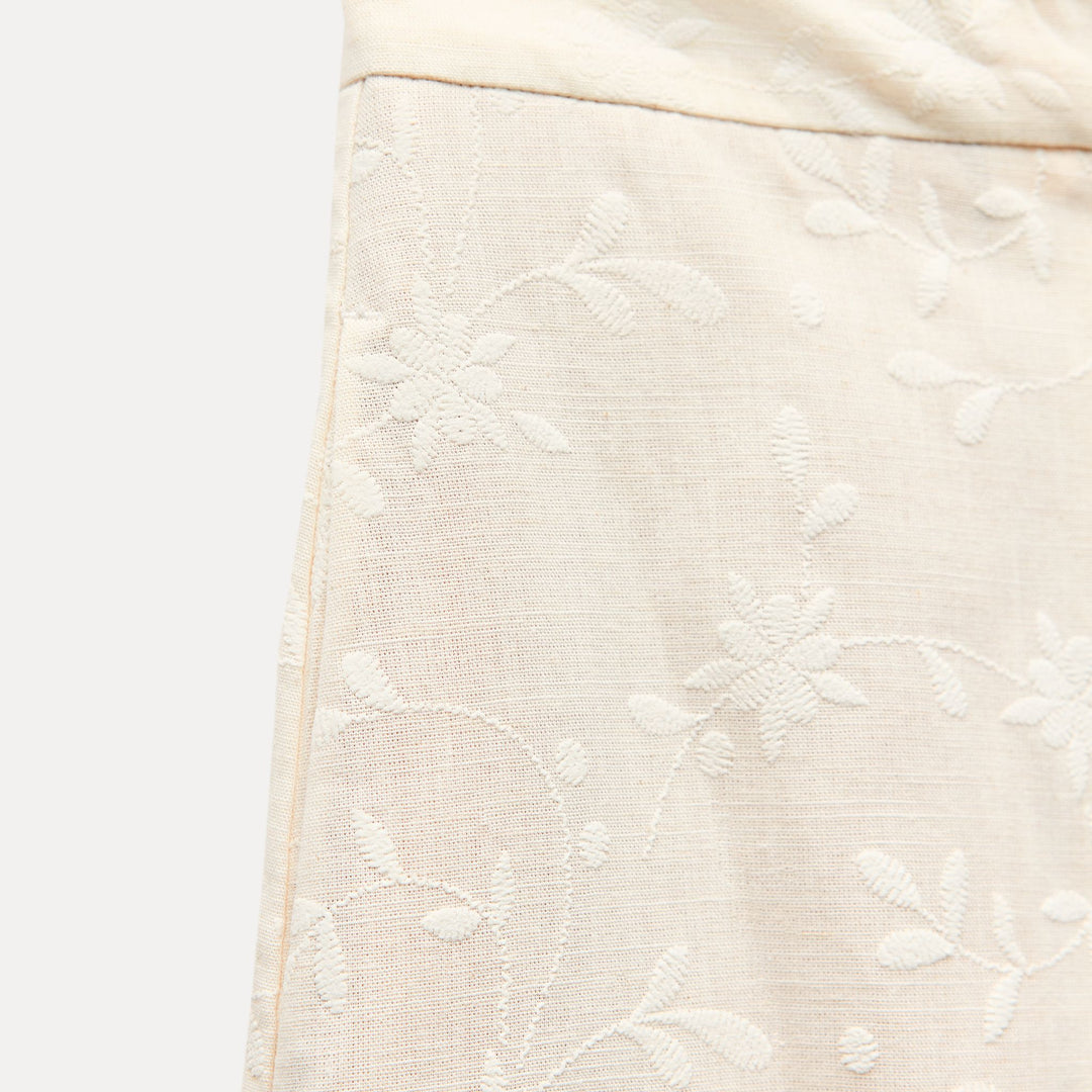 Moudda ZARA - Pantalon culotte rustique brodé fleurs - Tunisie 3