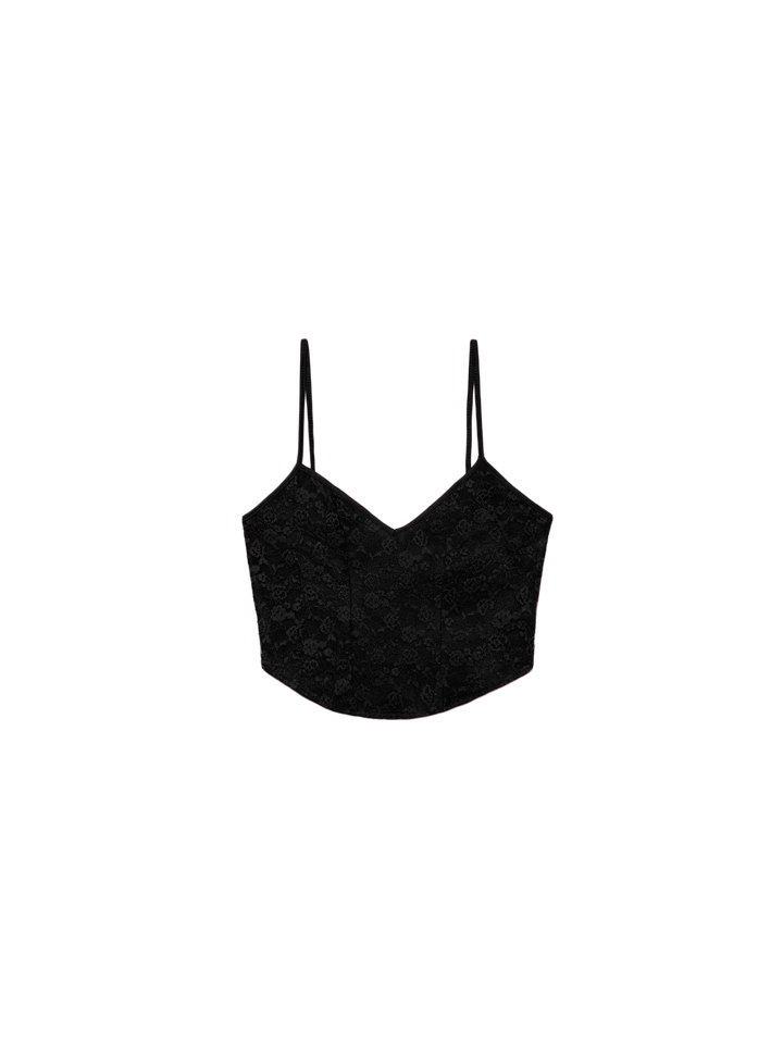 Moudda STRADIVARIUS - T-Shirt Crop Top en Dentelle - Tunisie 1