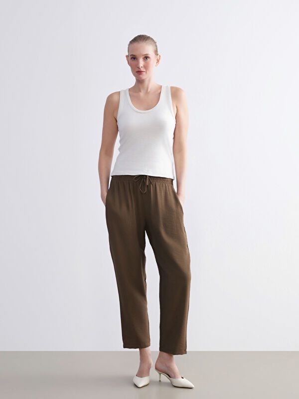 Moudda LC Waikiki - Pantalon tissé fin Femme Moutarde - Tunisie 1