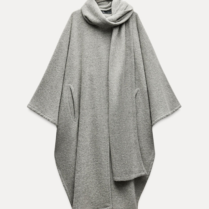 Moudda ZARA - Manteau cape oversized alpaga avec écharpe - Wardrobe - Tunisie 2