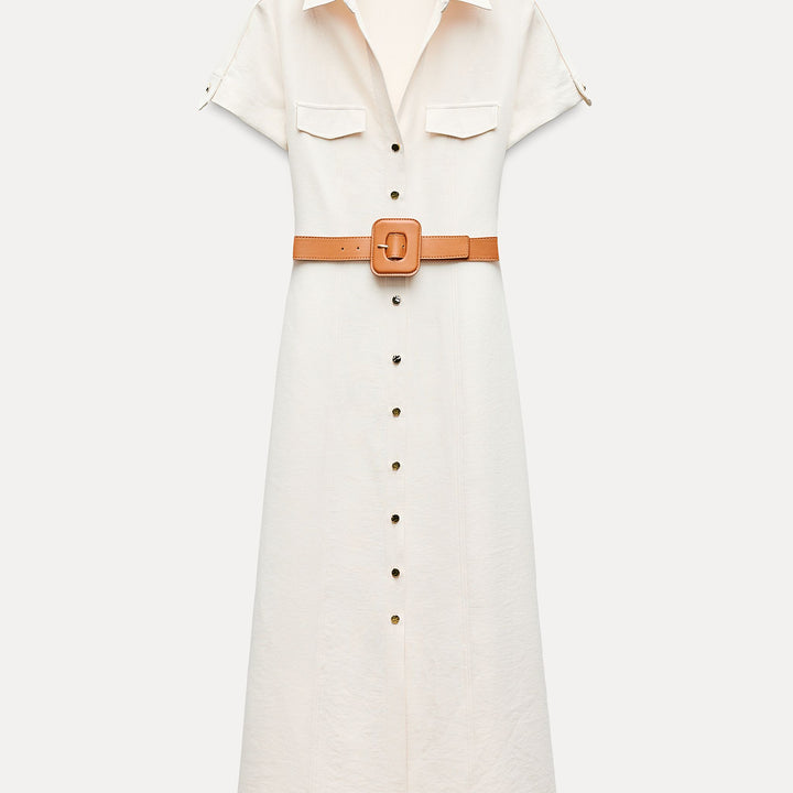 Moudda ZARA - Robe boutonnée à ceinture en Similicuir - Tunisie 2