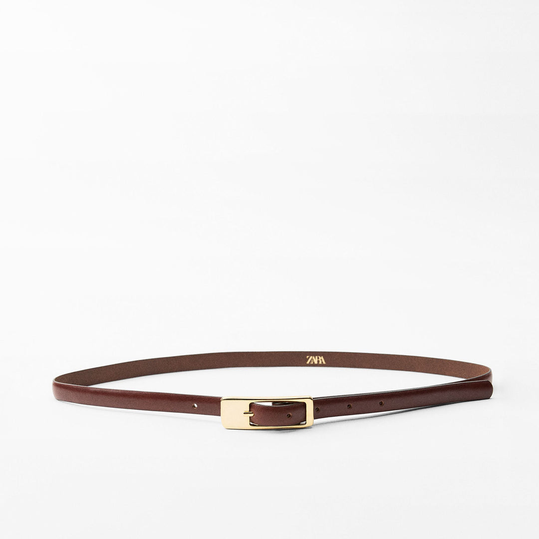 Moudda ZARA - Ceinture fine en cuir avec boucle rectangulaire - Tunisie 1