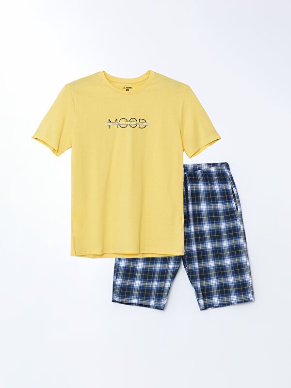 Moudda LC Waikiki - Ensemble pyjama en jersey à manches courtes et shorty pour Hommes - Tunisie 3