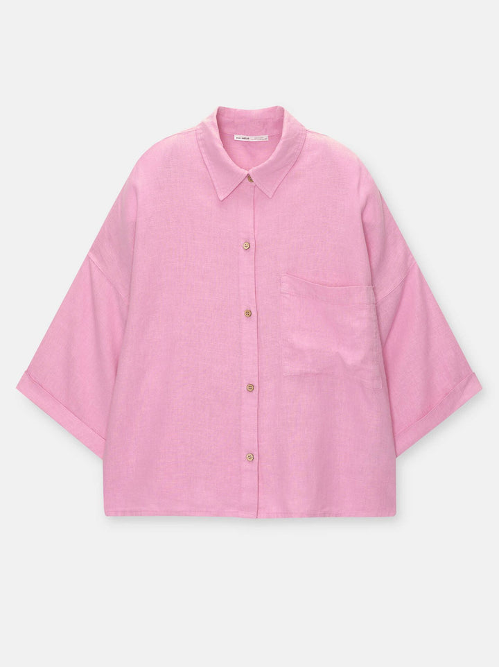 Moudda PULL & BEAR - Chemise Pacific Rustique Teinture Garment Rose - Tunisie 4