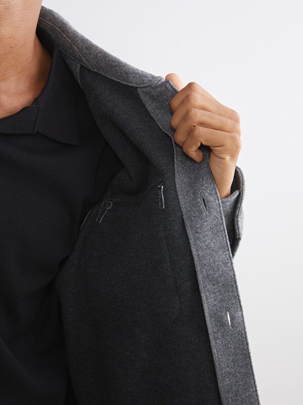 Moudda LC Waikiki - Surchemise en tissu (Shacket) couleur Gris pour hommes - Tunisie 4