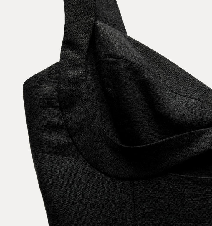 Moudda ZARA - Robe courte en lin extensible, bretelles et découpes - Tunisie 1